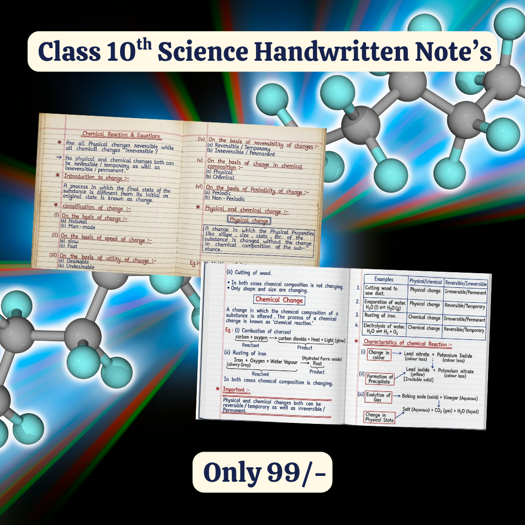 Class 10th Science English Medium Handwritten Topper's Notes, Colourfull Notes 1 Class 10th Science English Medium Handwritten Topper's Notes, Colourfull Notes